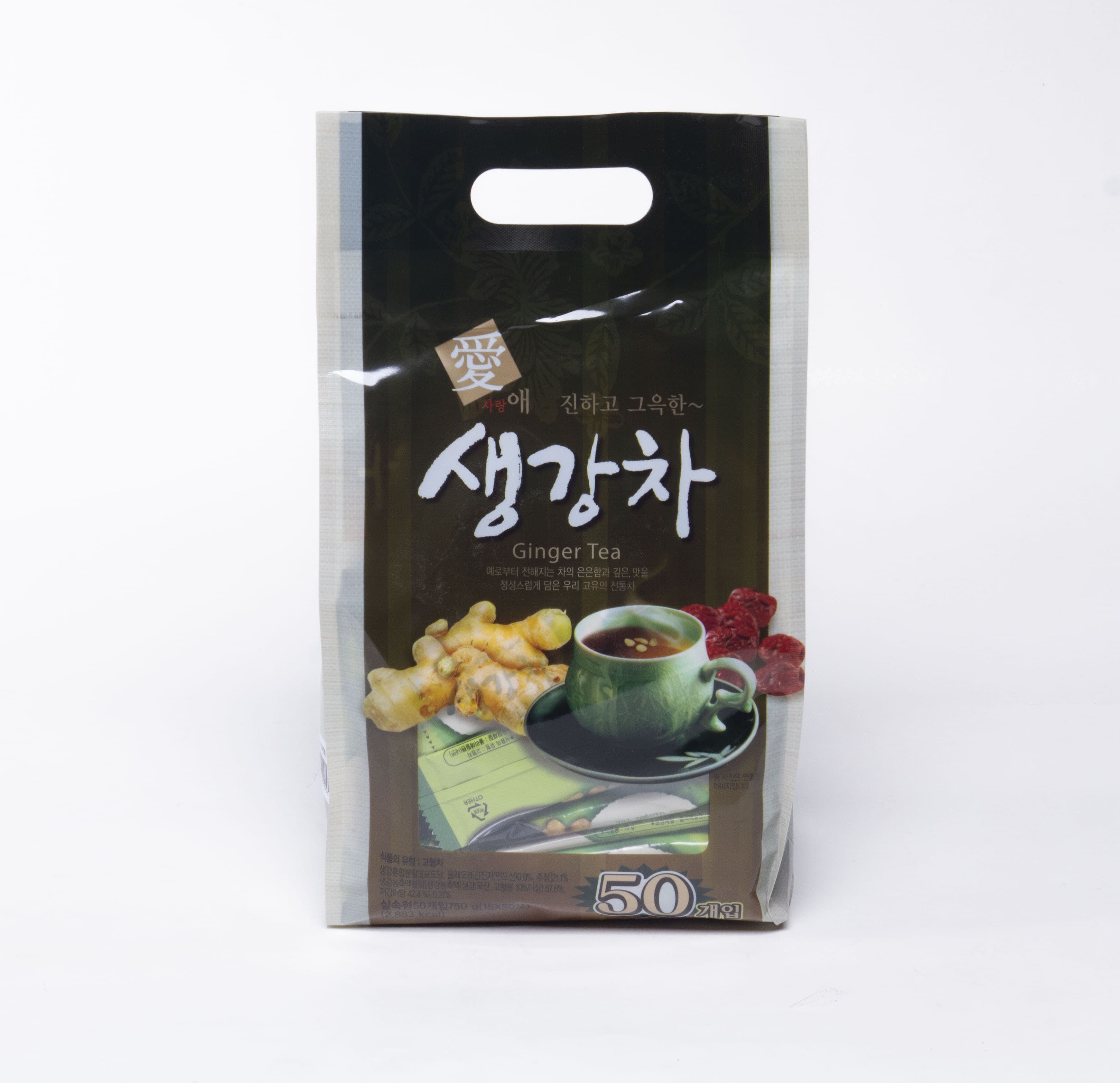 Ginger tea / Solid tea / Simple healthy snack / 15gx50 sachets / Dongil F&amp;T