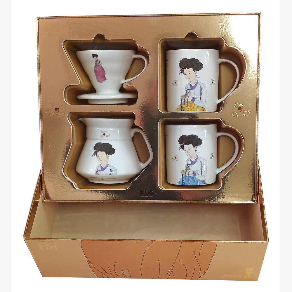 Shin Yunbok-coffee-pot-set