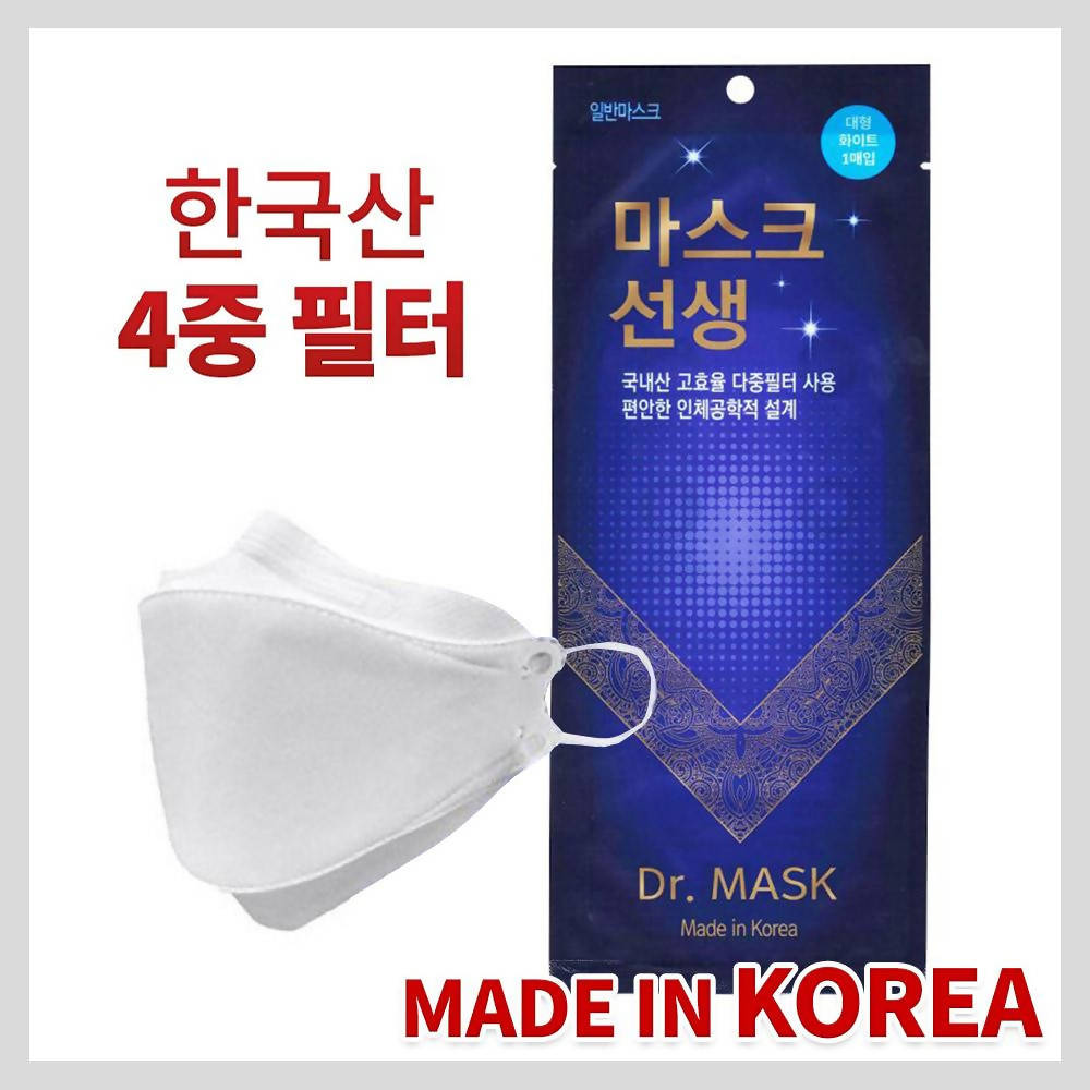 Dr. Mask 마스크 선생 4중 필터 한국산 성인용 10개
